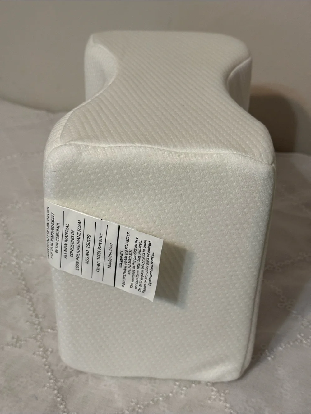 White Knee Pillow for Side Sleepers